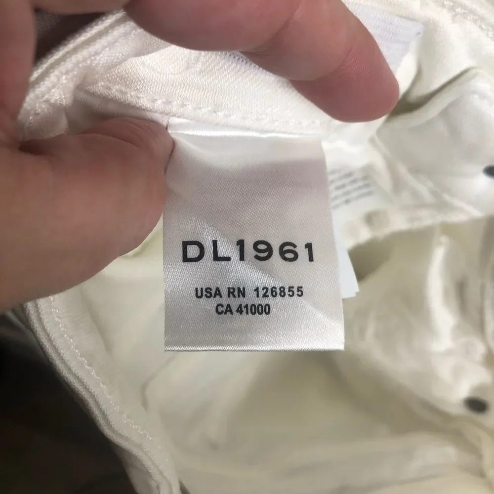 New DL1961 Chloe Ankle Skinny Jeans White Stretch Denim Little Girls Size 5